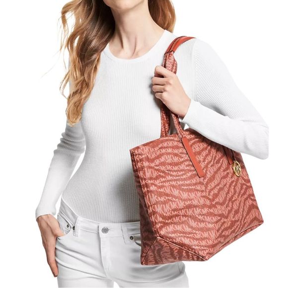 MICHAEL | Michael Kors The Michael Bag - Deep Orange - 21.5"W x 12.5"H x 8"D - Picture 2 of 9